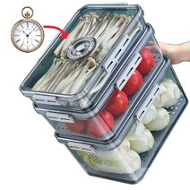 날짜표시 냉장고 투명 사각 밀폐 용기 냉장고정리 대형 플라스틱 보관 용기, L