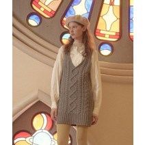 락피쉬 웨더웨어 SLEE 리VELESS CABLE KNIT DRESS - GREY