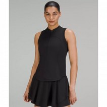 룰루레몬 티셔츠 탱크탑 프론트-집(Zip) 모크-넥 테니스 탱크 상의 - 블랙 275954