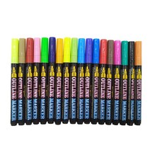 18 색 세트 페인트 마커펜 방수 세라믹 바위 유리 나무 패브릭 캔버스 페인팅 카드 펜 g30, [01] 18색, [01] 1set