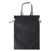 다용도 손잡이형 부직포 주머니 가방 쇼핑백 더스트백 선물포장 인쇄가능, 블랙