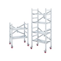 간이작업대 PT아시바 이동식 작업대 접이식 스케폴딩, 255x120x60 미끄럼방지페달 바퀴달림