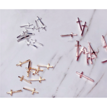 네일멜로 가는 십자가 베이직 젤네일파츠 (5ea 3 color), Gold (5ea)