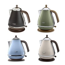 [독일직배송]DeLonghi Icona Vintage 드롱기 아이코나 빈티지 무선 커피포트 4종, 1)블랙