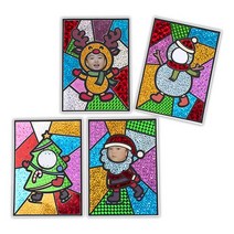 내 얼굴로 만드는 크리스마스 포일카드 (4종 set), 3. 포일 set+엽서(4장)+캐릭터봉투(4장)