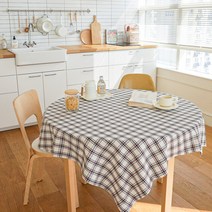 데일리라이프 체크 식탁보, 12)씨리얼(패브릭), 정사각(140x140)