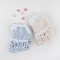 쭈쭈야 베베 리본 프릴 크롭 나시티 강아지옷, 스카이블루