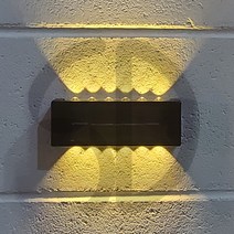 솔까든 태양광 LED 벽부착 볼록빔벽등 야외 방수형 지능형 태양열 광선감지 솔라 벽등, 12LED 흰빛 2개
