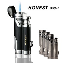 Honest BCZ 359-1 프리미엄 터보 토치 라이터, 블랙
