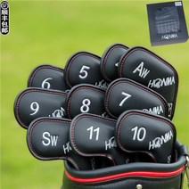 혼마 골프클럽 헤드커버 자석 아이언커버세트 유광 무광 노란색 블루 블랙, 블랙 아이언 세트 자석 업그레이드