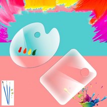 투명 아크릴 팔레트 손잡이 미술 수채용 색판 유화 파렛트 린판넬 그림 투명아크릴판 아클, 쿠팡 타원 소형 2.5mm