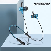 Kinsound 플래티넘 스포츠 블루투스 무선 이어폰 스테레오 및 스피커 없는, Blue