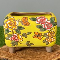 다육맘 수제화분 꽃담분9, 옐로우