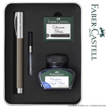 [파버카스텔] (무료각인) 엠비션 옵아트 만년필 틴케이스 기프트세트, 선택상품:화이트샌드 F촉/149621 / 잉크선택:병잉크(블루)+카트리지(블랙) / 각인서비스:각인안함 / 포장서비스:일반포장, 상세 설명 참조