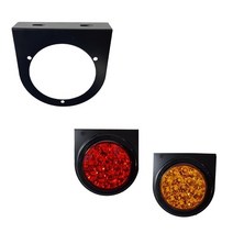 대성부품/1구 다이/LED 원형 데루등/브라켓/12V/24V/1발/C-000/트레일러/추레라/샷시/윙바디/카고/화물차/대형트럭/테일램프/LED 데루등/후미등/개조용/캠핑카/캠핑/데, 1구다이+12V C-000적색