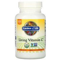 Garden of Life Living 비타민c 아스코르브산 베지 캡슐 60정 (용량확인필수)
