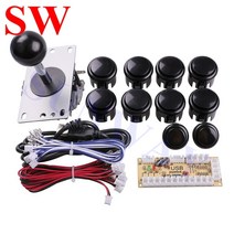 아케이드 조이스틱 diy kit 제로 딜레이 아케이드 키트 usb 인코더 to pc 아케이드 4way sanwa 조이스틱 jamma mame 용 2430mm 푸시 철권7 조이스틱, 푸른
