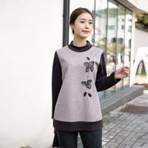 모슬린 엄마옷 자수플라워 반폴라 티셔츠 ETP110178 마담 미시옷 중년여성의류 빅사이즈 50대 60대여성옷