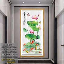 달 황금 잉어 그림 스티커 돈들어오는 풍수 인테리어, A
