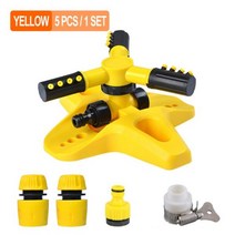 스프링쿨러 관수시설 안개분사 천정 마당용 정원 물 스프링클러 식물 관개용 자동 360 도 회전 잔디, 04 Yellow SET 1