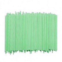 일회용 플라스틱 빨대 100 개/대 빨 대 DIY 6mm 직경 플랫 입 마시는 커피 Stirrers 레스토랑 바, 05 green