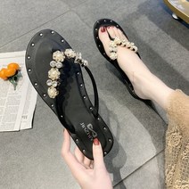 여름 예쁜 쪼리 비치샌들 플랫 여자 선호 44호+덧신증정
