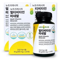 뉴트리레시피 멀티비타민미네랄 3병 (3개월분), 120정, 3개