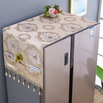 먼지방지 커버 양문 냉장고 뚜껑 수건 심플 현대 보호 티슈 시트 오픈 도어 위 천으로 만든 덮개 가리개 2274489772, 태양 꽃 -쌀과 카 -단 오픈 도어