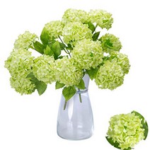 Greentime Tiny Artificial 7 Heads Hydrangea Bouquet Faux 13 Inches Mini Silk Hydrangea Flowers for W, 1