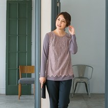 이헌영 이헌영 엄마옷 레이스레이어드스타일티셔츠/20AS5003B0
