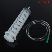 에폭시 200/250/300/350ml 대용량 플라스틱 주사기 재사용 가능한 세척 펌프 오일 유체 물용 흡입 인젝터, 06 350ml