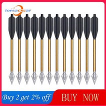 서바이벌 페인트볼 1224 PCS 양궁 알루미늄 석궁 화살 625 quot강철 끝, 12 pcs black