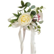 벤치의자 식탁 야외 실내 결혼식 통로 의자 장식 흰색 장미 꽃 뒷면 잎 리본 교회 벤치 Pew 행사, 03 light Yellow_01 1pcs