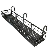 MK 베란다 화분걸이대 일반 난간용 (직각 100 X 20cm) 난간고리 3P, 블랙