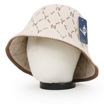 베이직엠 중년 여성 겨울모자 벙거지 챙와이어 니트 마름모 N 심볼