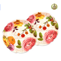 라이브잇 Xier Flower Trays 멜라민 원형 레이스쟁반 1p, 24개, 장미