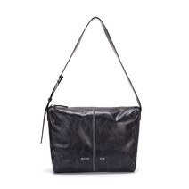 마뗑킴 VINT에이지 SQUARE LEATHER BIG BAG IN BLACK