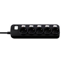 대성 플러스탭 블랙 개별통합 스위치 5구 멀티탭 16A 250V, 블랙 개별형 5구_2m