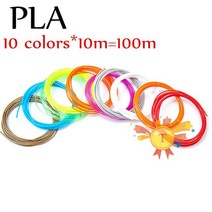 3D프린터필라멘트 ABS/pla용 3D 프린팅 펜 200 미터 색 1.75MM 필라멘트 스레드 플라스틱 재료 어린이 드로, 06 PLA 10colors 10m