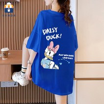 손드르 도널드 도안 빅 사이즈 반팔티 여성 여름 오버핏 반팔 티셔츠 (M-5XL)