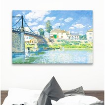 세계 명화그림 알프레드 시슬레 풍경그림 대형 와이드 홈카페 인테리어 거실 침실 카페, (시슬레) 가렌의 다리