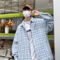 봄 재킷 남 코디 천조 체크 코트 남장 남장 남장