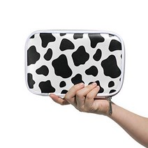 Bardic Pen Pencil Case Black White Cow Print Makeup Brush Bag Travel Organizer Cosmetic Pouch Passpo, 1, Bardic Pen Pencil Case Black W