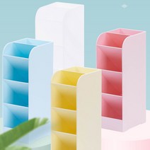 4P 휨없고 튼튼한 와이드 연필꽂이 사선 색연필꽂이 책상정리 4색상, 4P/알록달록연필꽂이_반투명2+반투명2