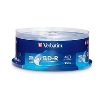Verbatim BD-R 50GB 6X 블루레이 공 미디어 디스크 25팩 스핀들 -98356, 25GB, 25 Pack Spindle