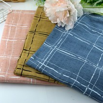 [동대문원단]두둥체크 SS 면소재 직기원단 소프트한 터치감, 블루