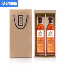 [오늘발송] 하동 유기농 황매실원액 500mlx2개 선물세트 요리 건강쥬스 친환경 매실액기스 엑기스 무농약 황 매실원액 2개 (선물박스포함)