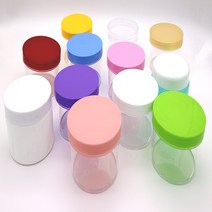 보관용기 210ml 크림 슬라임용기 쿠키통 모음, 10.투명용기+블랙캡(210ml)