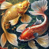 서은이네 보석십자수 액자 캔버스형 DIY 키트 40x50cm, AW32 금붕어40x50cm