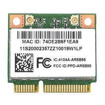 레노버 Z370 Y460 G470 Z470 Z560 블랙 애풀 AR5B95 2.4G 150Mbps 미니 PCIE 802.11N 내장 무선 네트워크 카드, WHITE